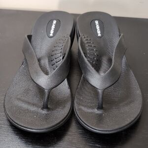 Okabashi Black Comfort Flip Flop Sandals Women's Medium 6.5-7.5